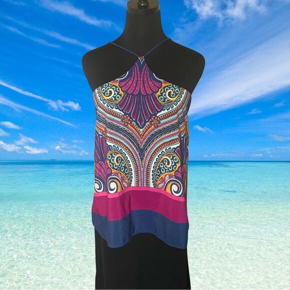 Renee C. Tops - Renee C. Tank Size in Colorful Abstract Design Size XL